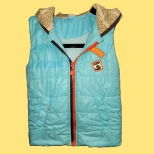 Light Blue Quilted Vest with Texas Patch